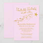 Invitation Baby shower Gold Little Star (Devant / Derrière)