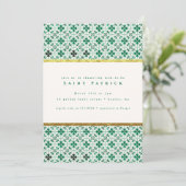 Invitation Baby shower Gold Modern Green St. Patrick's Day (Debout devant)