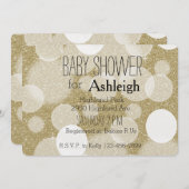 Invitation Baby shower Gold Parties scintillant Bokeh (Devant / Derrière)