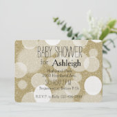 Invitation Baby shower Gold Parties scintillant Bokeh (Debout devant)