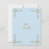 Invitation Baby shower Gold Prince - Personnalisé (Dos)