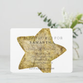Invitation Baby shower Gold Star (Debout devant)