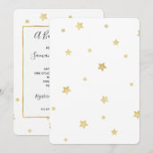 Invitation Baby shower Gold Stars (Devant / Derrière)
