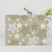 Invitation Baby shower Gold Watercolor Stars (Debout devant)