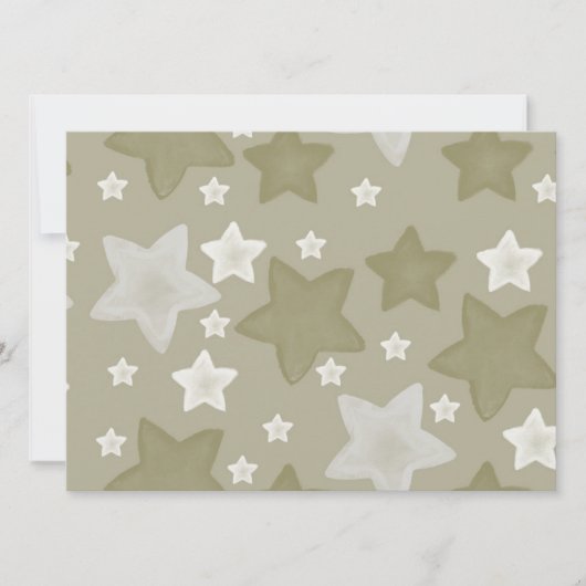 Invitation Baby shower Gold Watercolor Stars (Devant)
