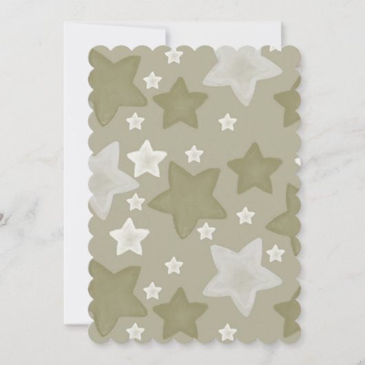 Invitation Baby shower Gold Watercolor Stars (Devant)