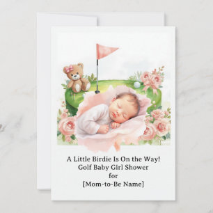 Invitation Baby Shower Golf Girl sur le terrain de golf