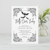 Invitation Baby shower gothique Batty (Debout devant)