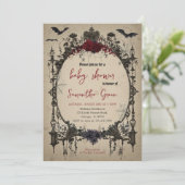 Invitation Baby shower gothique d'Halloween (Debout devant)