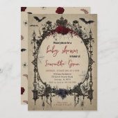 Invitation Baby shower gothique d'Halloween (Devant / Derrière)
