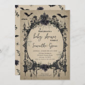 Invitation Baby shower gothique d'Halloween (Devant / Derrière)