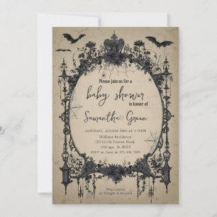 Invitation Baby shower gothique d'Halloween