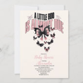 Invitation Baby shower gothique d'Halloween rose (Devant)