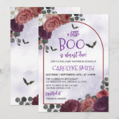 Invitation Baby shower gothique Floral Halloween (Devant / Derrière)