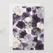 Invitation Baby shower gothique floral pourpre (Dos)