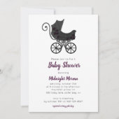 Invitation Baby shower gothique Floral Stroller (Devant)