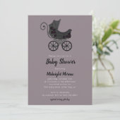 Invitation Baby shower gothique Floral Stroller (Debout devant)