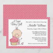 Invitation Baby shower gothique gothique à croûte rose (Devant / Derrière)