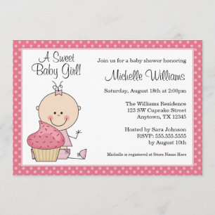 Invitation Baby shower gothique gothique à croûte rose