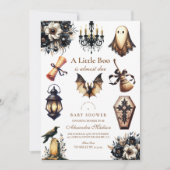 Invitation Baby shower gothique Halloween Little Boo (Devant)