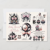 Invitation Baby shower gothique rose d'Halloween (Devant)