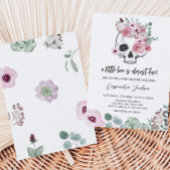 Invitation Baby shower gothique rose floral