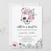 Invitation Baby shower gothique rose floral (Devant)