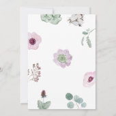 Invitation Baby shower gothique rose floral (Dos)