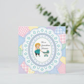 Invitation Baby shower grand-mère Pastel Quilt (Debout devant)