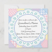 Invitation Baby shower grand-mère Pastel Quilt (Dos)