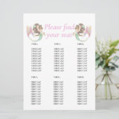 Invitation Baby Shower Graphique de table Marron Sirène Rose (Debout devant)