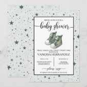 Invitation Baby shower Green Baby High Tops (Devant / Derrière)