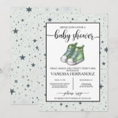 Invitation Baby shower Green Baby High Tops (Devant / Derrière)