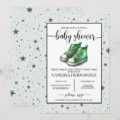 Invitation Baby shower Green Baby High Tops (Devant / Derrière)