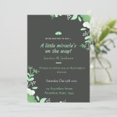 Invitation Baby shower Green & Black (Debout devant)