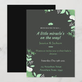 Invitation Baby shower Green & Black (Devant / Derrière)