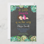 Invitation Baby shower Green Cactus Fiesta Baby Senorita (Devant)