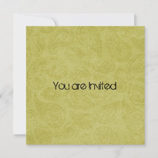 Invitation Baby shower Green Paisley (Devant)