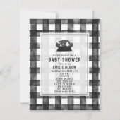 Invitation Baby shower Grey En vichy Night Sky Mountains (Devant)