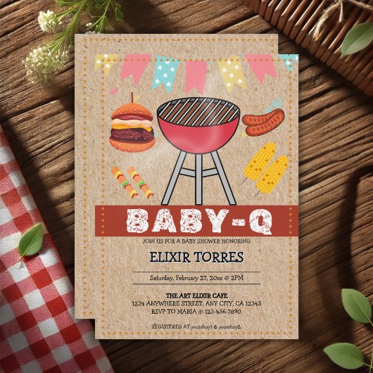 Invitation Baby shower Grill pour bébé