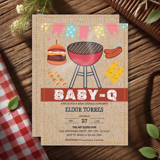 Invitation Baby shower Grill pour bébé