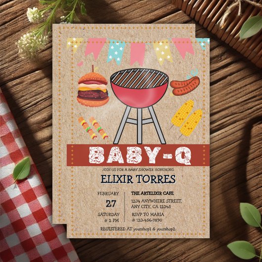 Invitation Baby shower Grill pour bébé