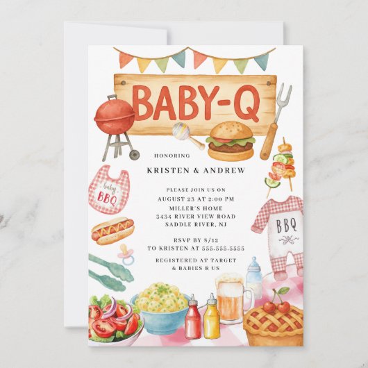 Invitation Baby shower Grillin et Chillin (Devant)
