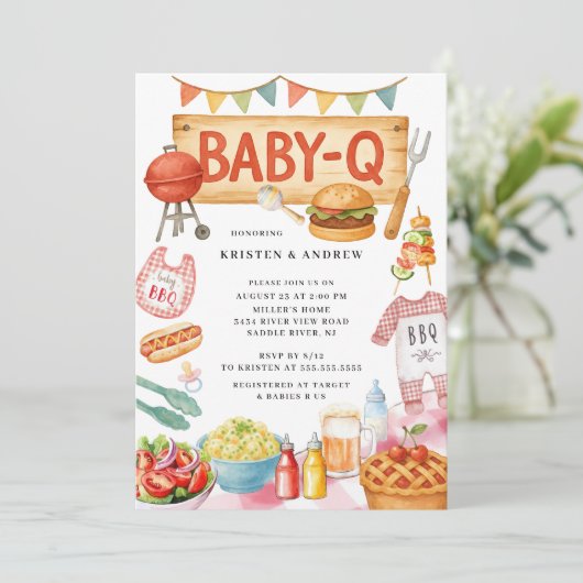 Invitation Baby shower Grillin et Chillin (Debout devant)