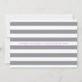 Invitation Baby shower gris et blanc + Lavande violet (Dos)