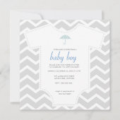 Invitation Baby shower gris fait sur commande de chemise de (Devant)