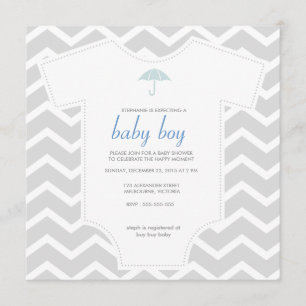 Invitation Baby shower gris fait sur commande de chemise de