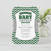 Invitation Baby shower gris foncé Chevron (Debout devant)