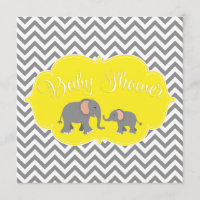Baby shower gris jaune de Chevron d'éléphant