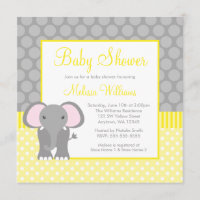 Baby shower gris jaune de garçon de point de polka